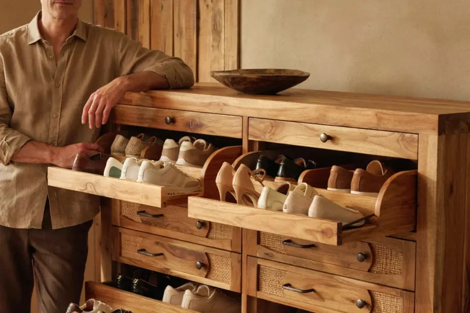 Wooden Shoe Storage Organizer | DIY Entryway Bench with Hooks | Handmade Furniture Project