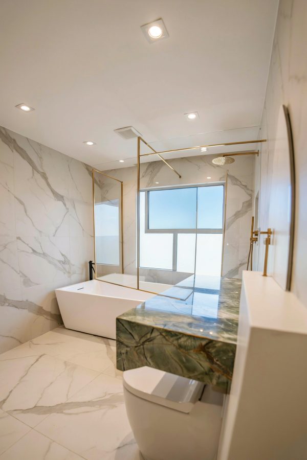 Modern Luxury Bathroom Designs | Marble & Gold Elegance for a Chic Master Bath