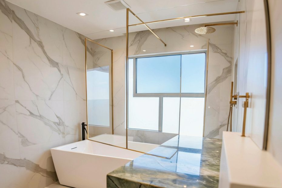Modern Luxury Bathroom Designs | Marble & Gold Elegance for a Chic Master Bath