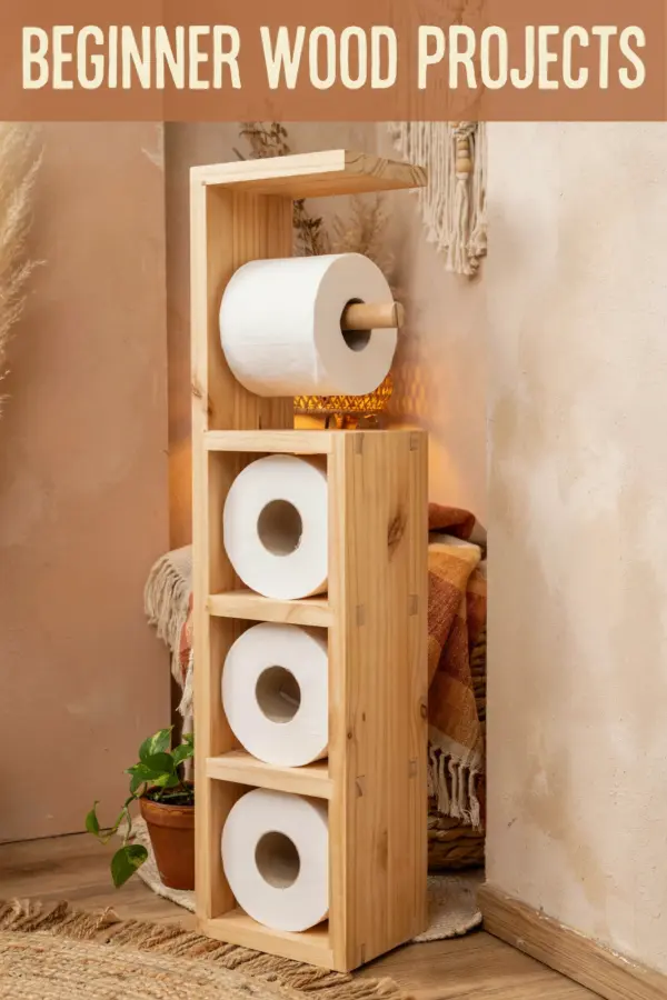 Scrap Wood Toilet Paper Holder with Shelf | Beginner Woodworking Project | Easy Bathroom Storage
