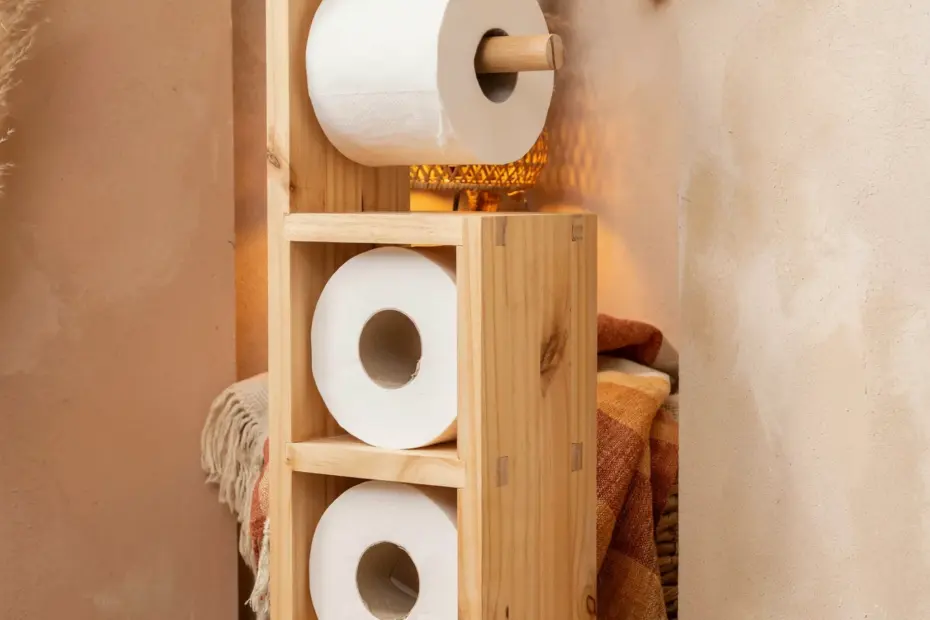Scrap Wood Toilet Paper Holder with Shelf | Beginner Woodworking Project | Easy Bathroom Storage