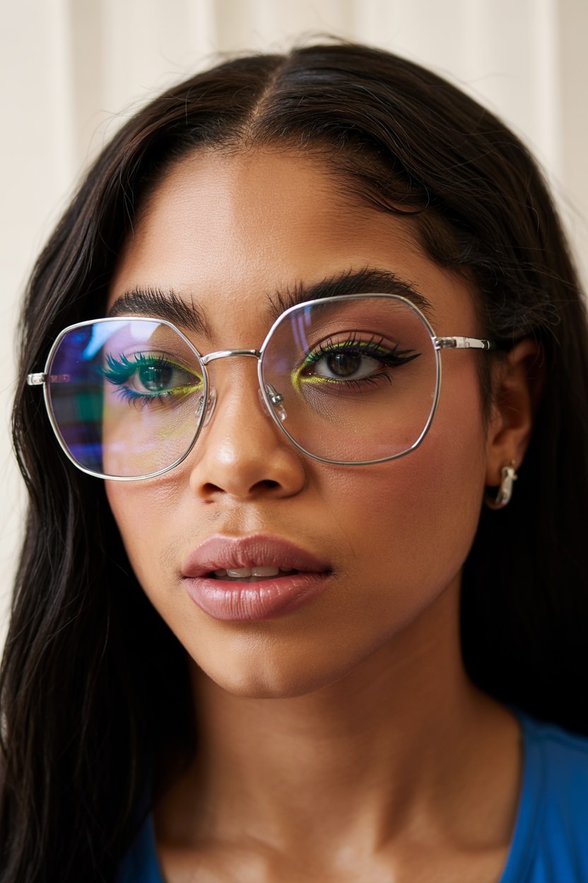 Bold Eyewear Trends 2024 With Colorful Eye Makeup Looks