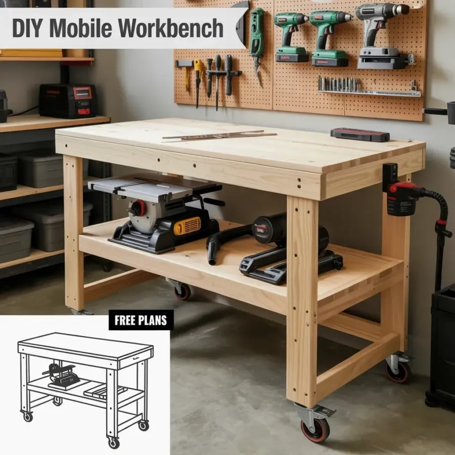 DIY Mobile Workbench on a Budget | Build a Table Saw Cart with Plans from Bitterroot