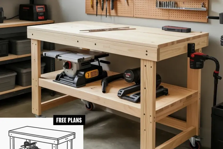 DIY Mobile Workbench on a Budget | Build a Table Saw Cart with Plans from Bitterroot