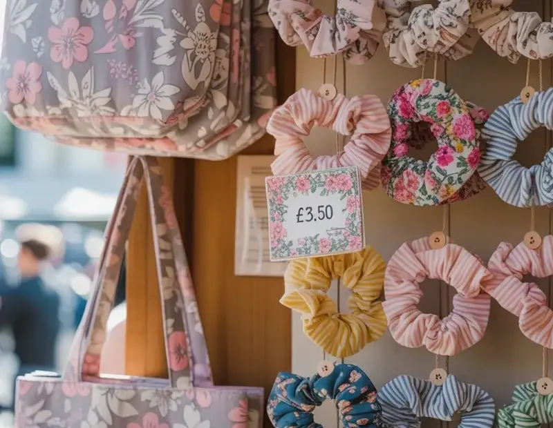 Cute vintage-style floral tote bags and scrunchies under £4 🌸