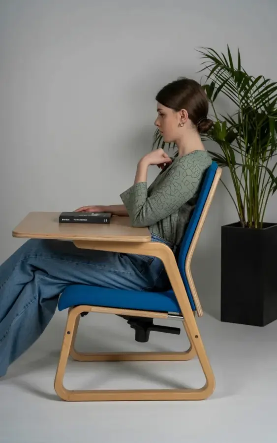 Ergonomic Desk Chair with Built-in Table for Cozy Reading and Work