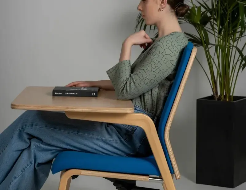 Ergonomic Desk Chair with Built-in Table for Cozy Reading and Work