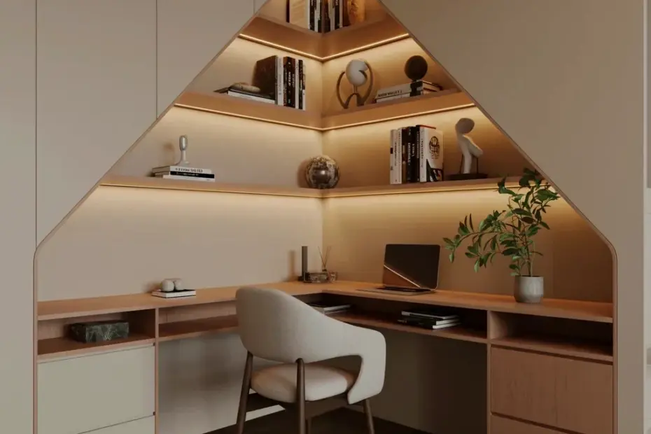 Before my desk was a cluttered mess—this modern minimalist workspace art changed everything 🖼️