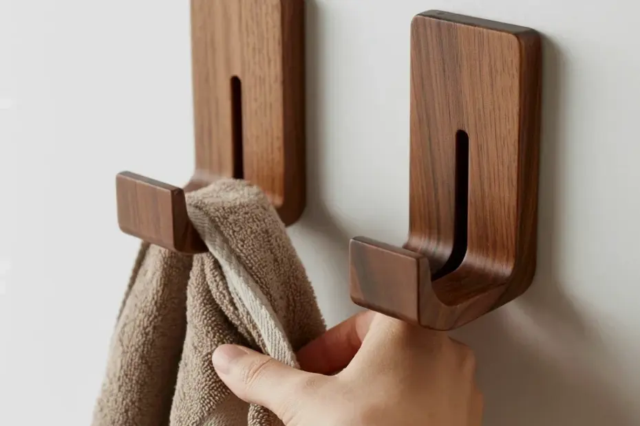 Marble Slide Towel Holders - Handcrafted Walnut & Beechwood DIY Decor