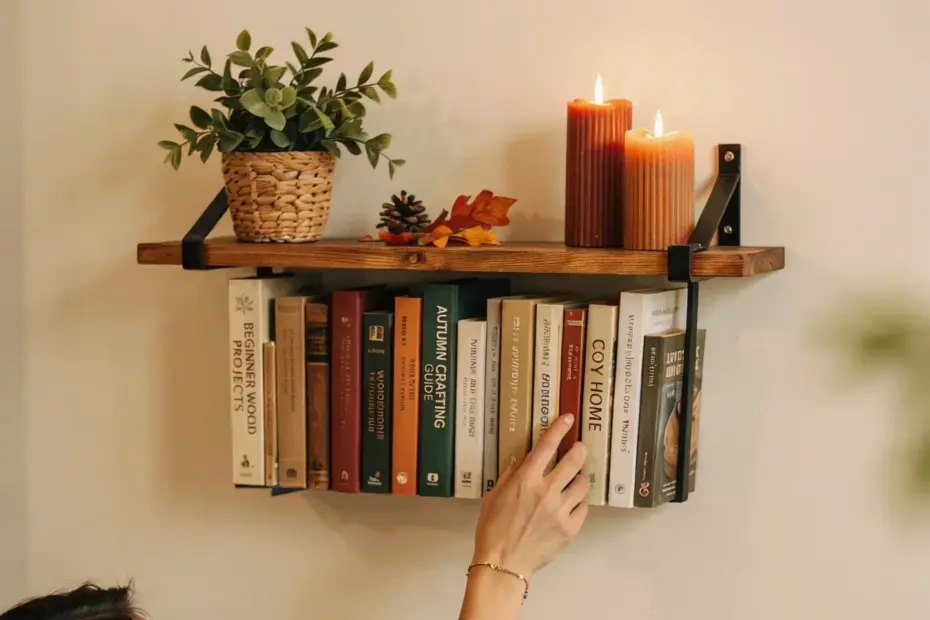 Hanging Bookshelf DIY - just a wood board and elastic fabric