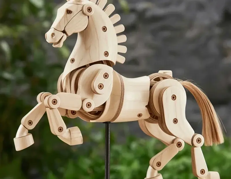Wooden Mechanical Horse Sculpture - DIY Woodworking Project for Father's Day