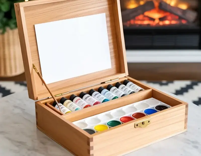 DIY Art Easel Box Idea - Turn a Wooden Paint Box into a Portable Watercolor Station